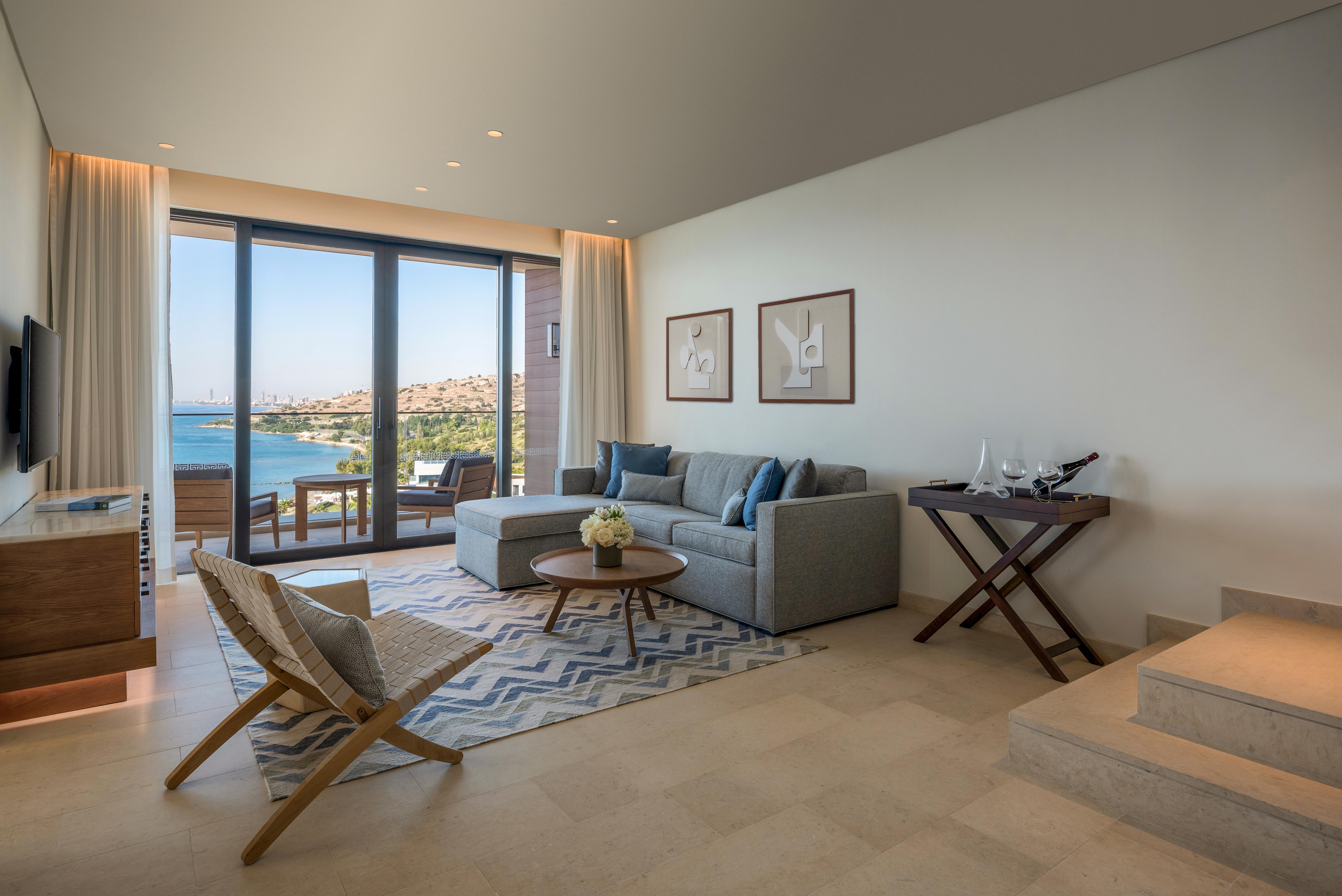 Amara - Sea Your Only View™ Lemesos Exteriér fotografie A living room at the hotel